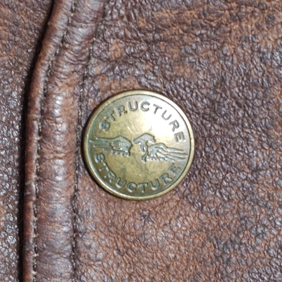 Vintage Structure Brown Distressed Leather Vest - Picture 3 of 12